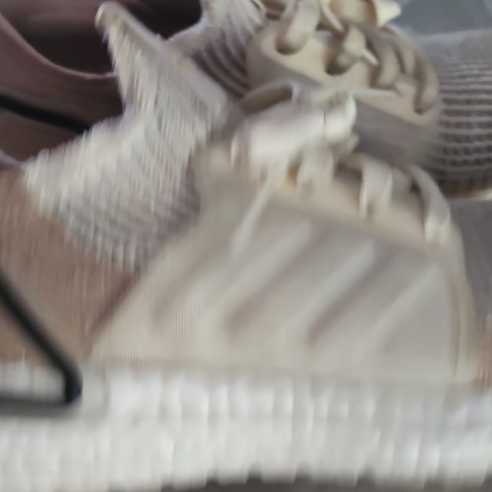 Adidas Women's Cream Knit Sneakers - Picture 9 of 12